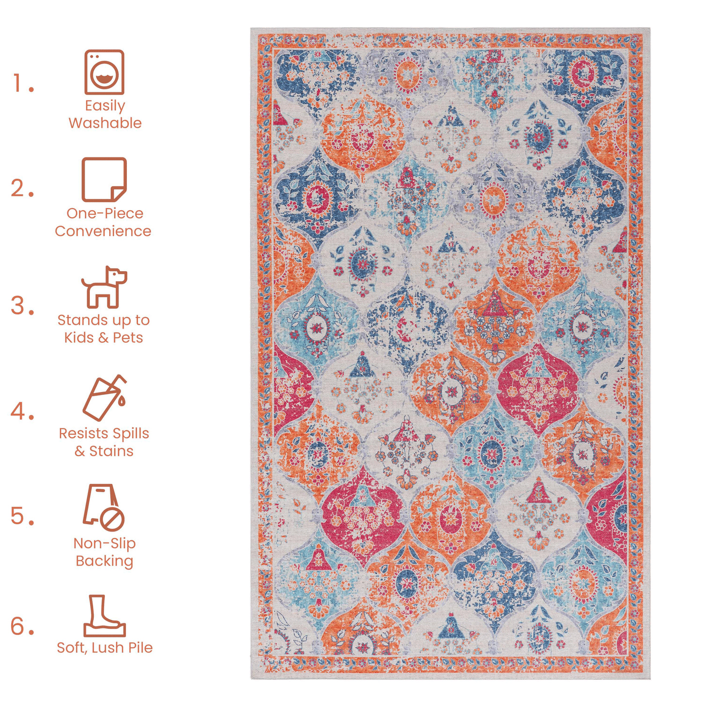 2x3 Machine Washable Area Rug