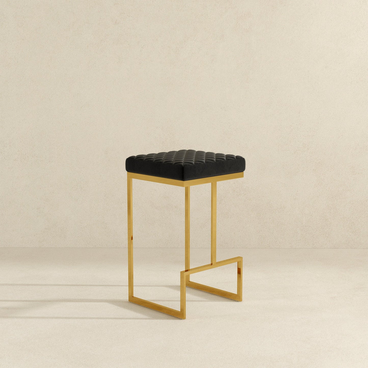 Joel Mid Century Modern Luxury Upholstered Stool
