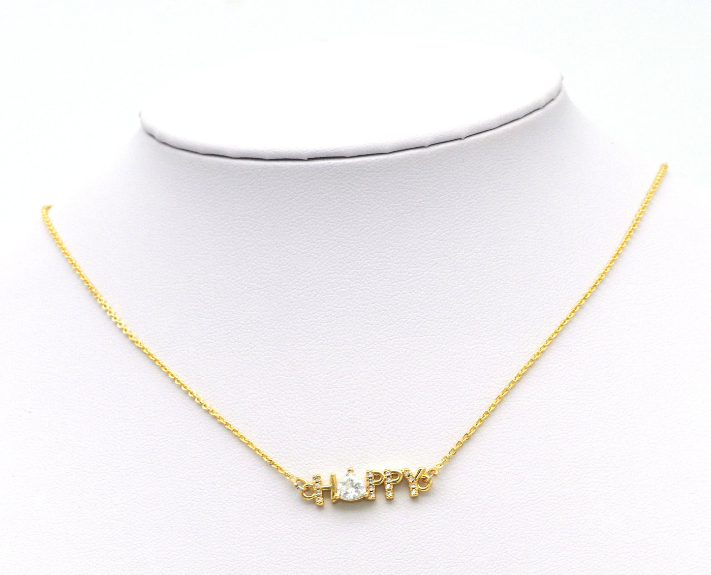 CZ Happy Word Shape Connector, Sku#LK601