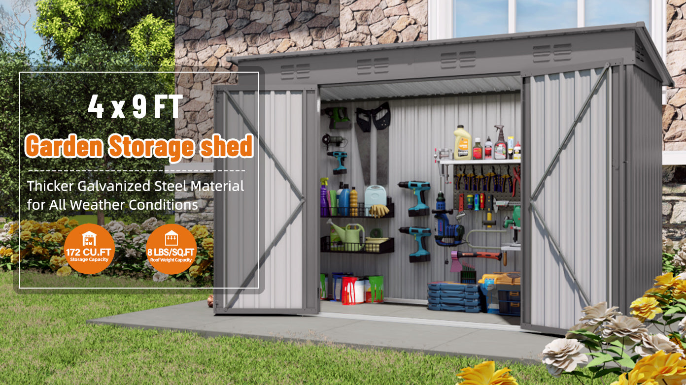 4 x 9 FT Outdoor Storage Shed