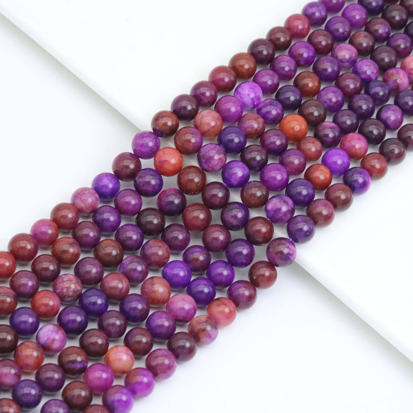 Sugilite Jade Round Smooth Beads, Sku#U2119