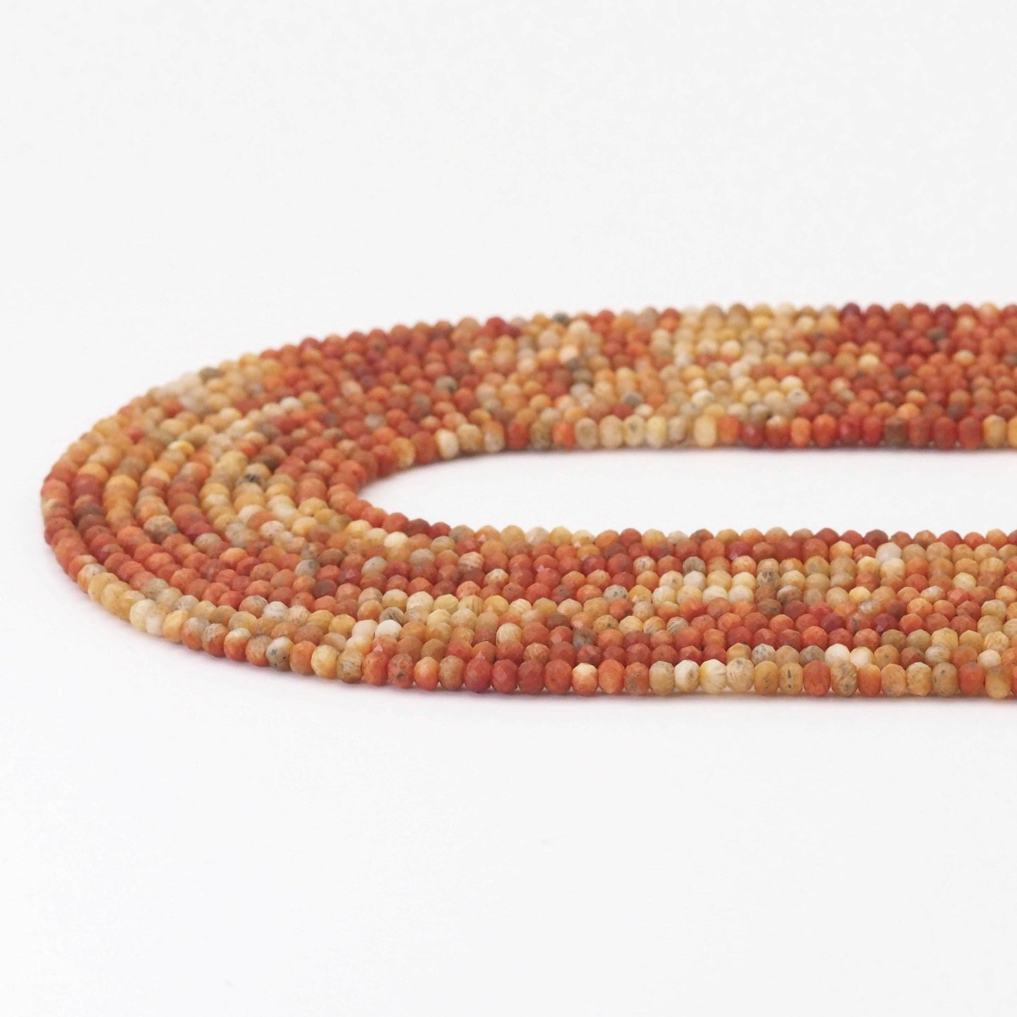 2x3mm Genuine Coral Faceted Rondelle Beads, Sku#U1702