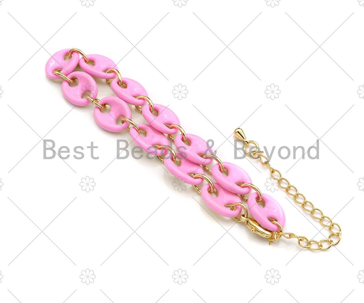 Colorful Enamel Hand Made Mariner Chain Bracelet