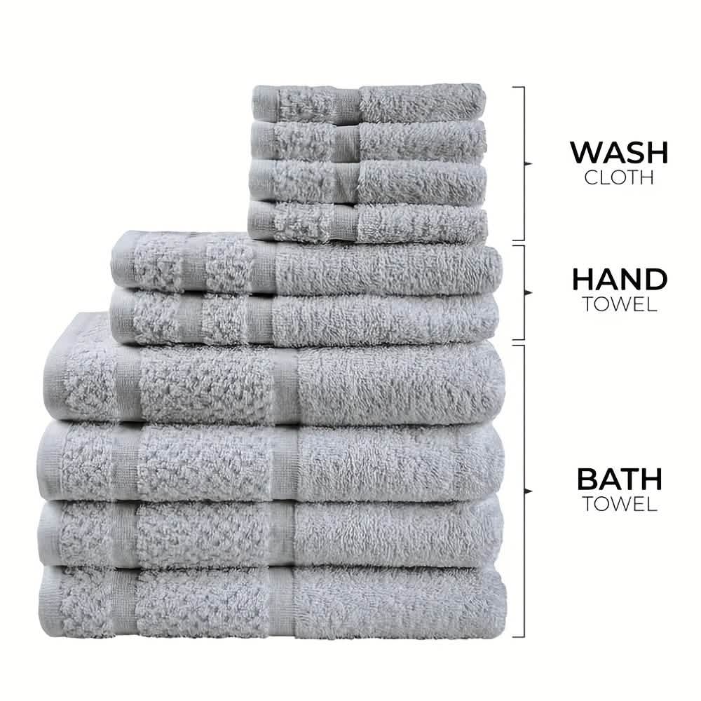 Ensemble de serviettes de bain en coton gris (10 à 32 pièces)