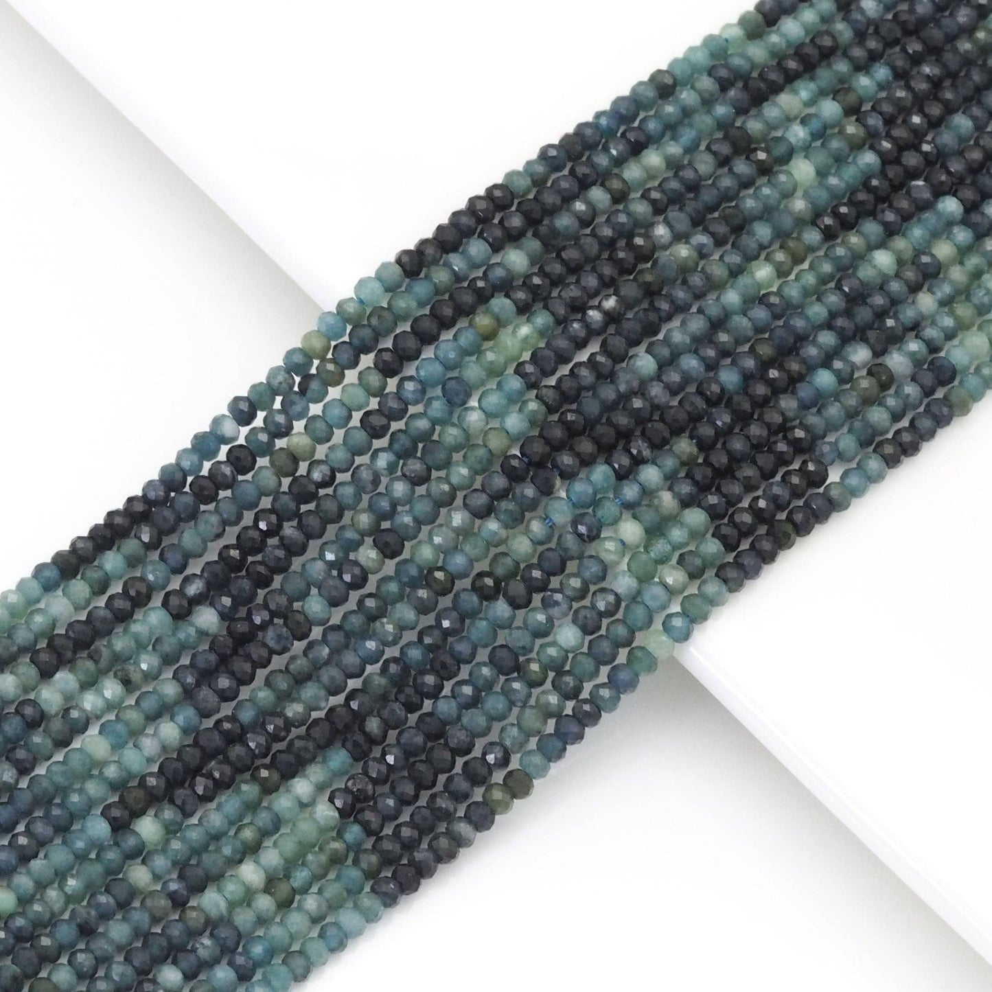 2x3mm Genuine Blue Tourmaline Faceted Rondelle Beads, Sku#U1