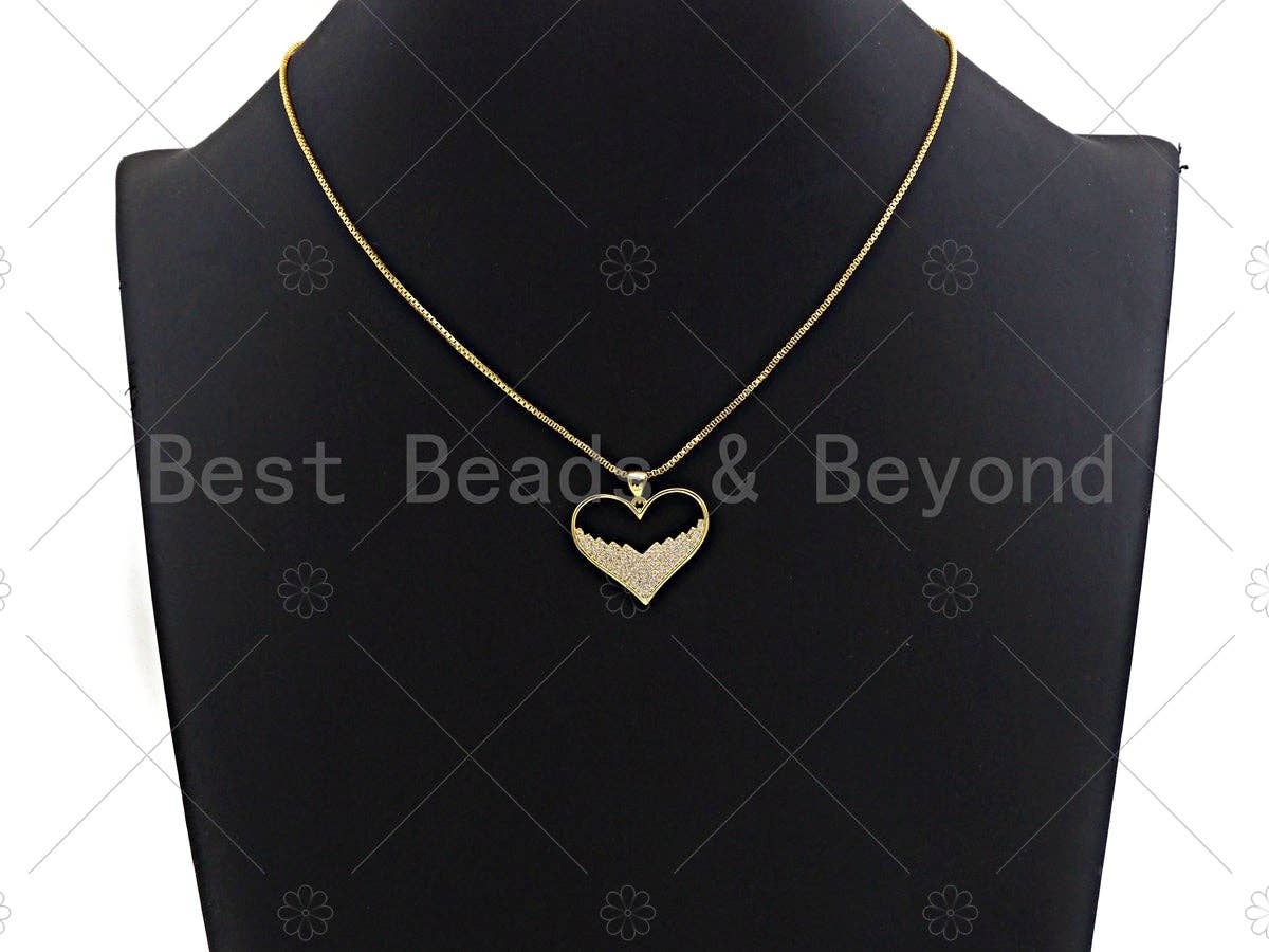 18K Gold Large Heart Shape Pendant,Sku#LK55