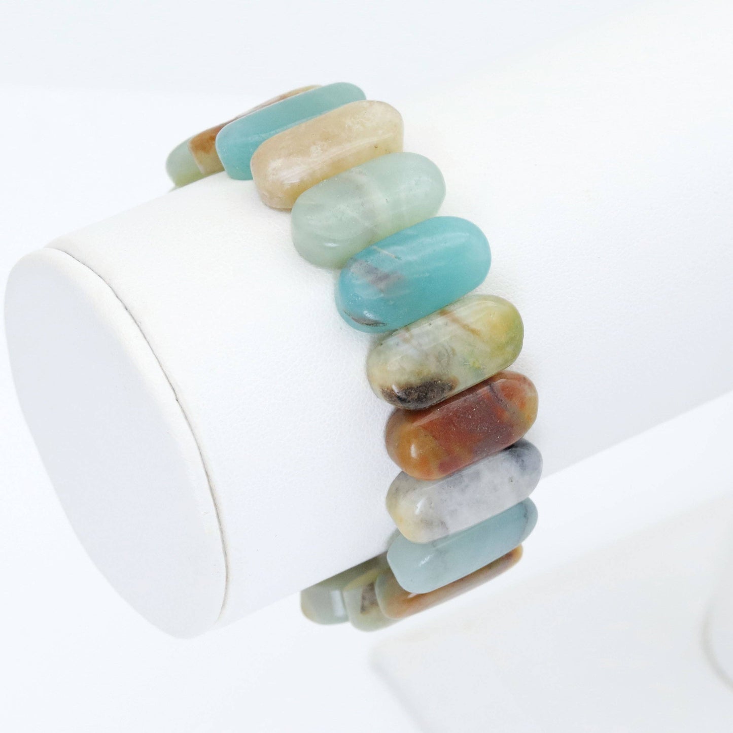10x20mm Amazonite Rectangle Stretchy Bracelet, Sku#U1997