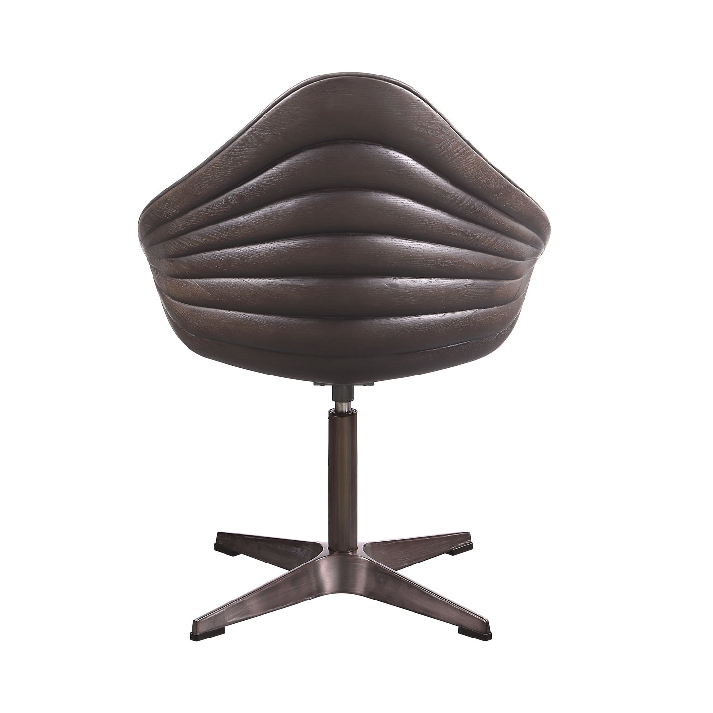 Pipino Antique Ebony Top Grain Leather Accent Chair with Swivel