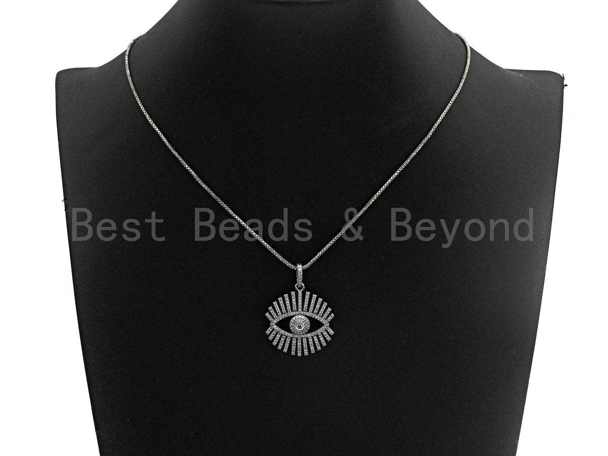 CZ Micro Pave Sparkly Eyelash Shape Pendant, Antique Silver Tone, Cubic Zirconia Pave Pendant, 27x30mm,sku#X131