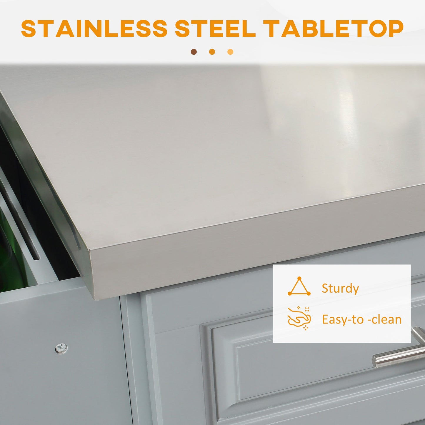 HOMCOM Rolling Kitchen Island with Storage