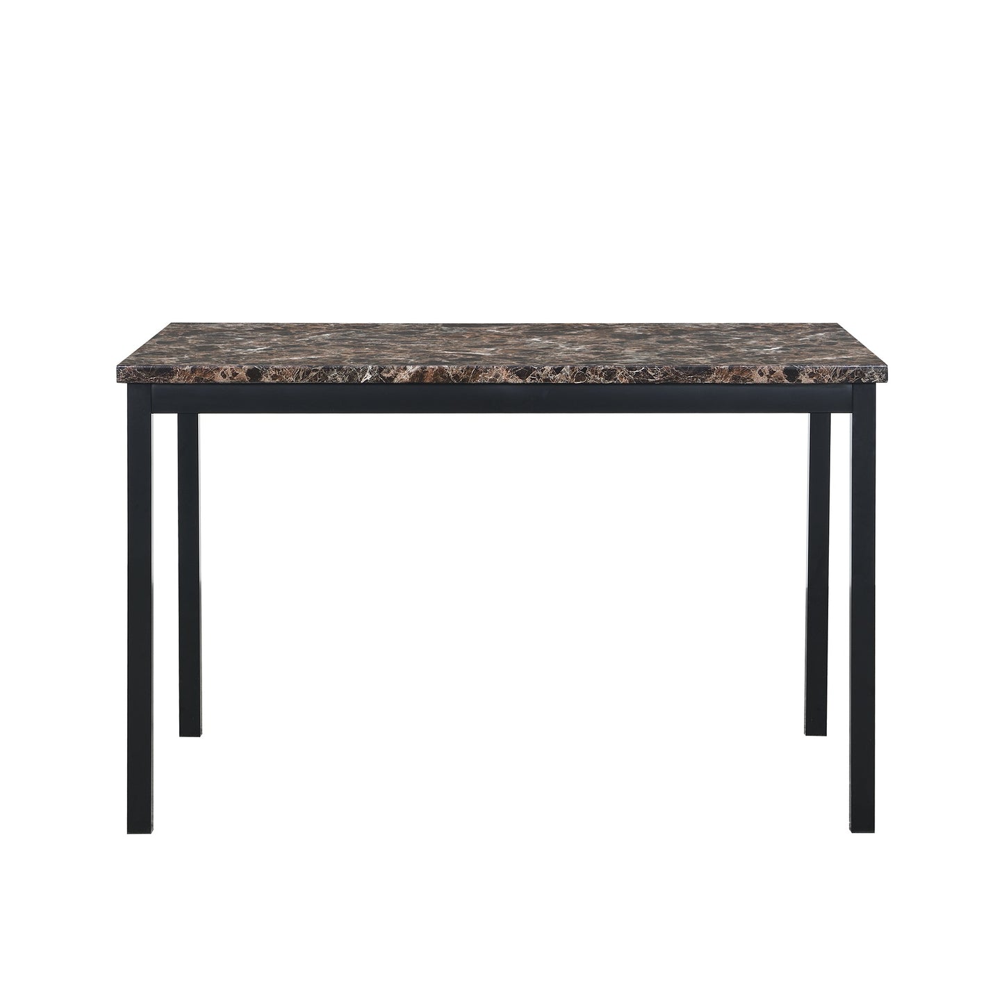 Furniture 5 Piece Metal Dinette Set with Faux Marble Top