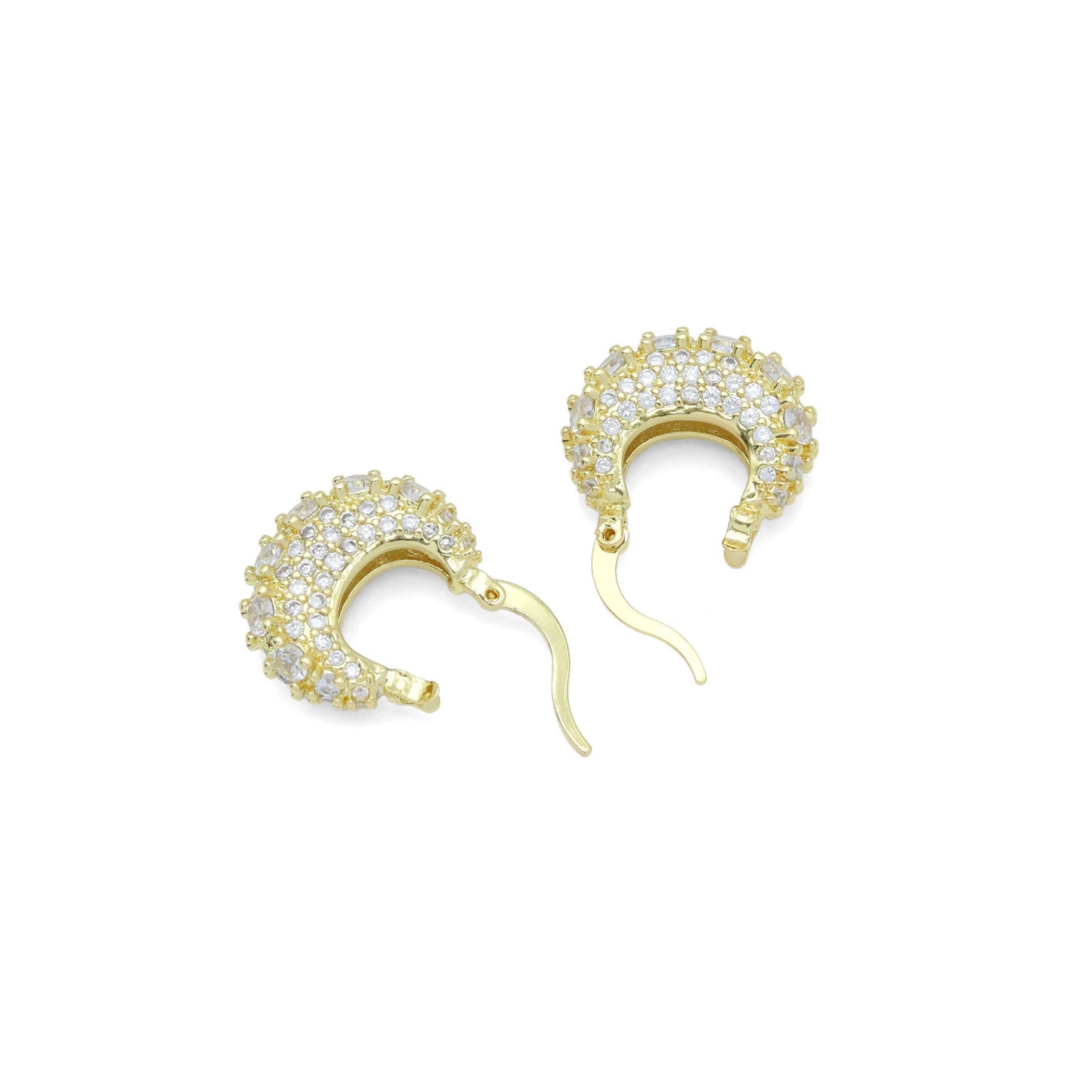Clear CZ Cute Bag Shape Huggie Earrings, Sku#LX700