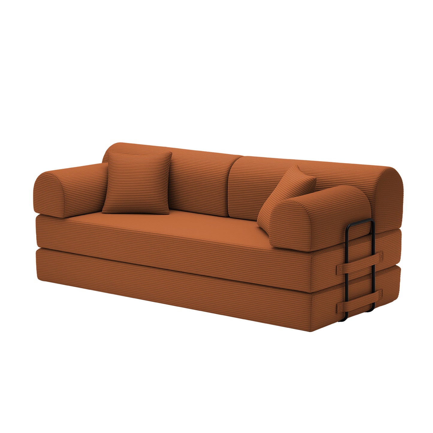 Convertible Sleeper Sofa Bed in Orange