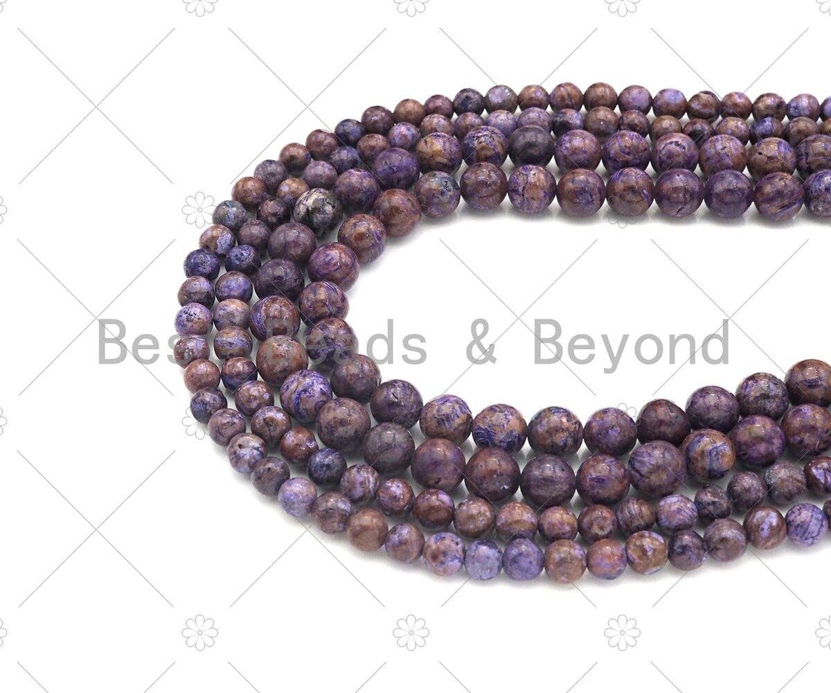 Quanlity Natural Purple Oak Jasper Round Smooth Beads, 6mm/8mm/10mm/12mm Jasper Beads, 15.5'' Full Strand, Sku#U1147