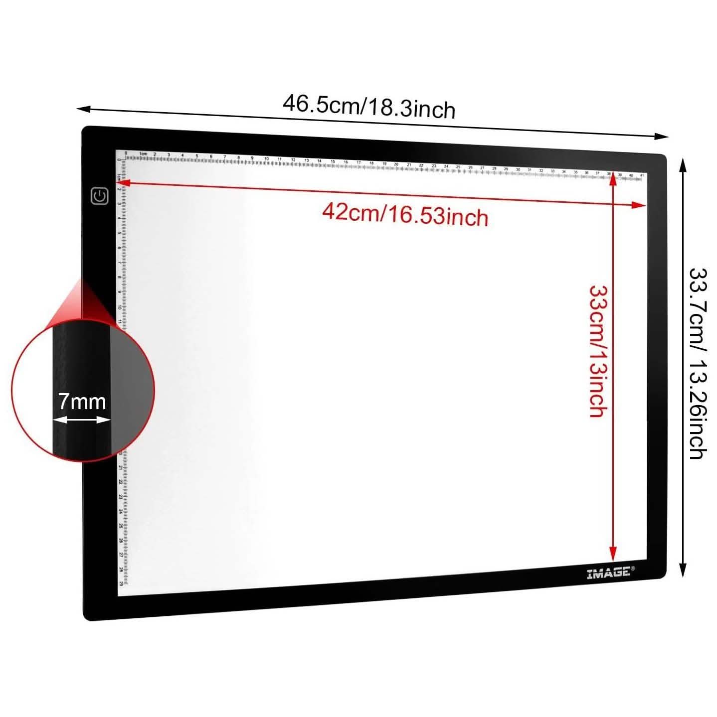 Tablette lumineuse LED A3 magnétique pour traçage, dessin et art, à intensité réglable