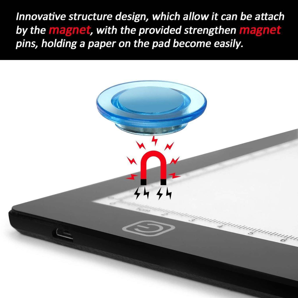 Tablette lumineuse LED A3 magnétique pour traçage, dessin et art, à intensité réglable