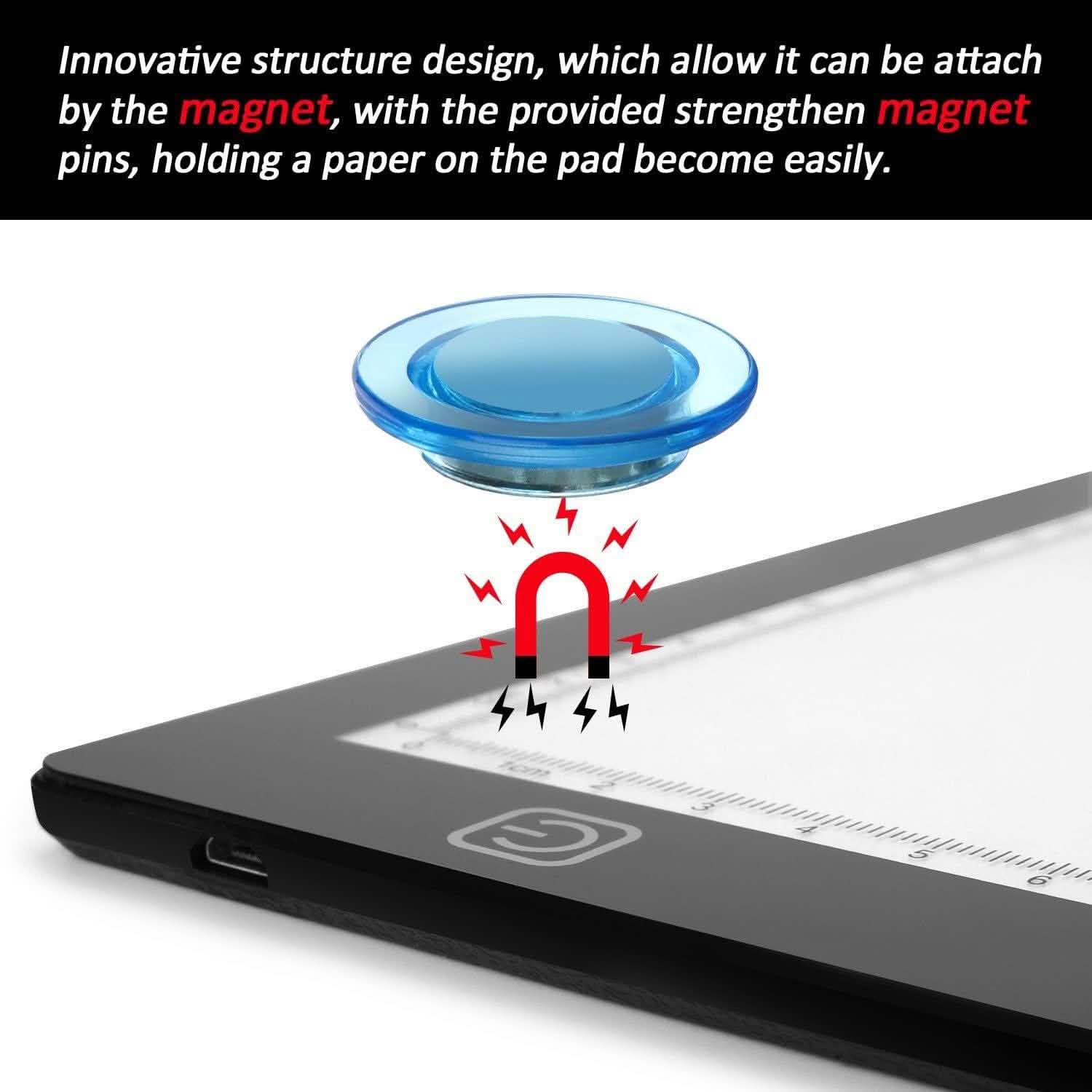 Tablette lumineuse LED A3 magnétique pour traçage, dessin et art, à intensité réglable