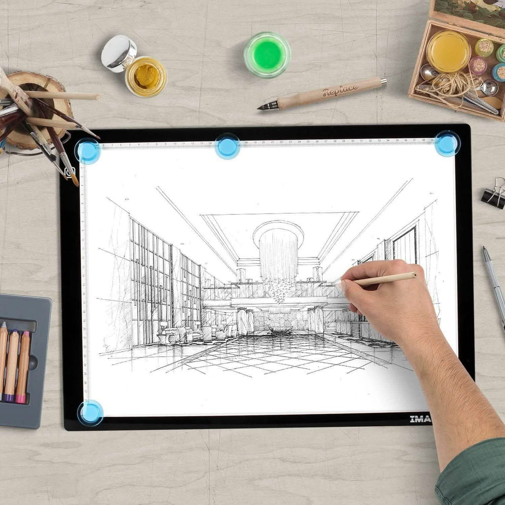 Tablette lumineuse LED A3 magnétique pour traçage, dessin et art, à intensité réglable
