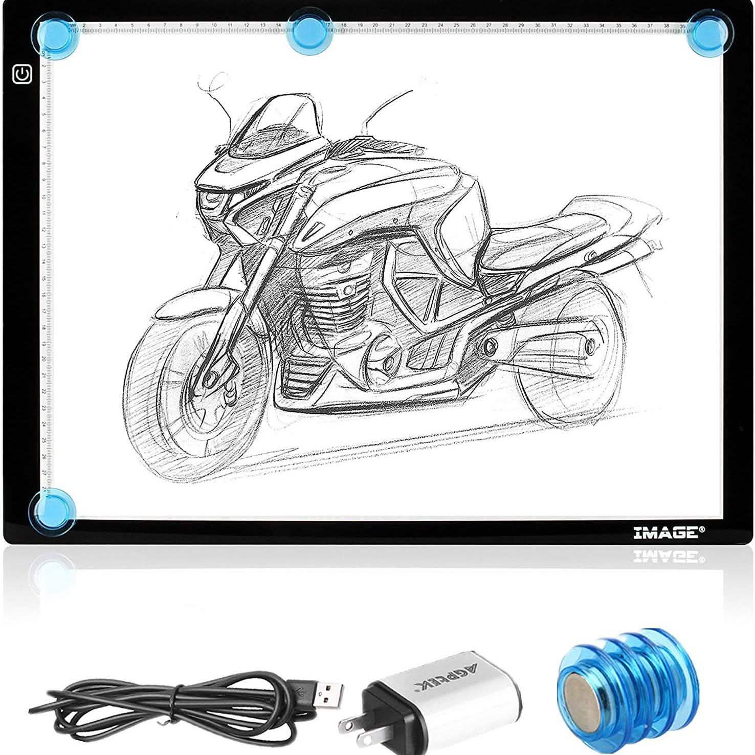 Tablette lumineuse LED A3 magnétique pour traçage, dessin et art, à intensité réglable