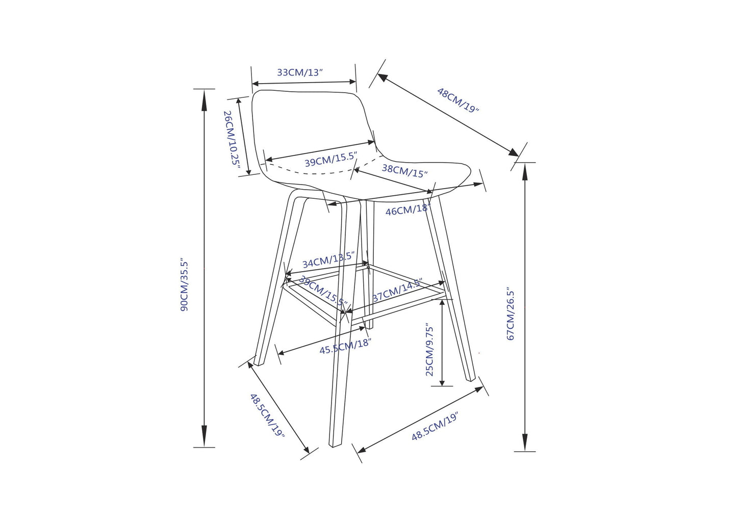 Addy - Counter Stool (Set of 2) - Distressed Brown