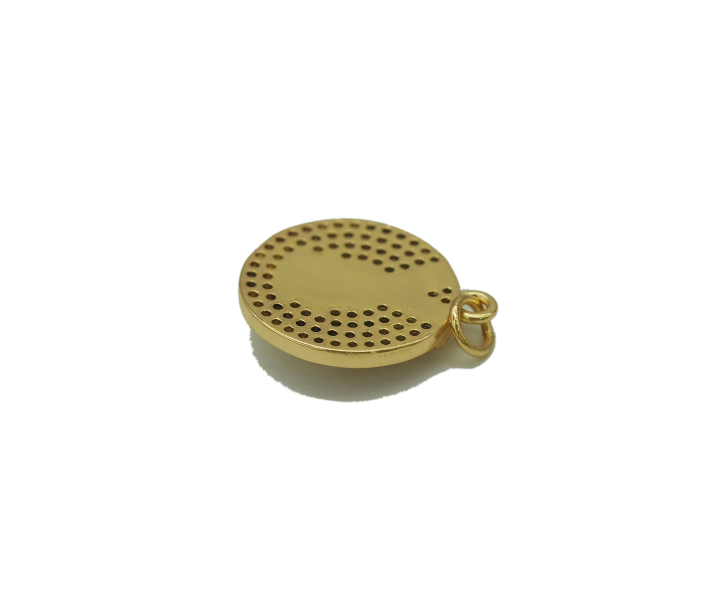 CZ Gold Prayer Hands Coin Charm, Sku#LK658