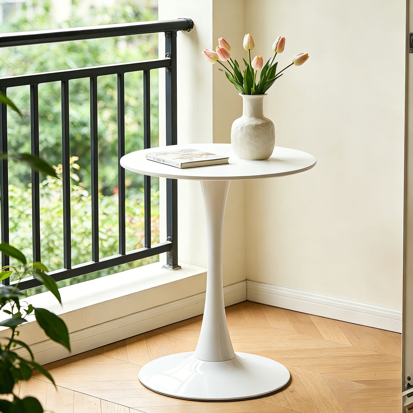 White Round Dining Table