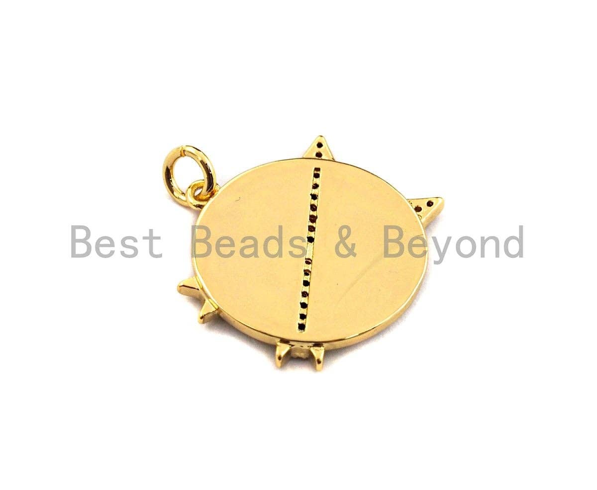 Colorful Enamel Arrows On Round Coin Pendant,CZ Micro Pave Oil Drop pendant,Enamel pendant,Enamel Jewelry,21x21mm,sku#Z521