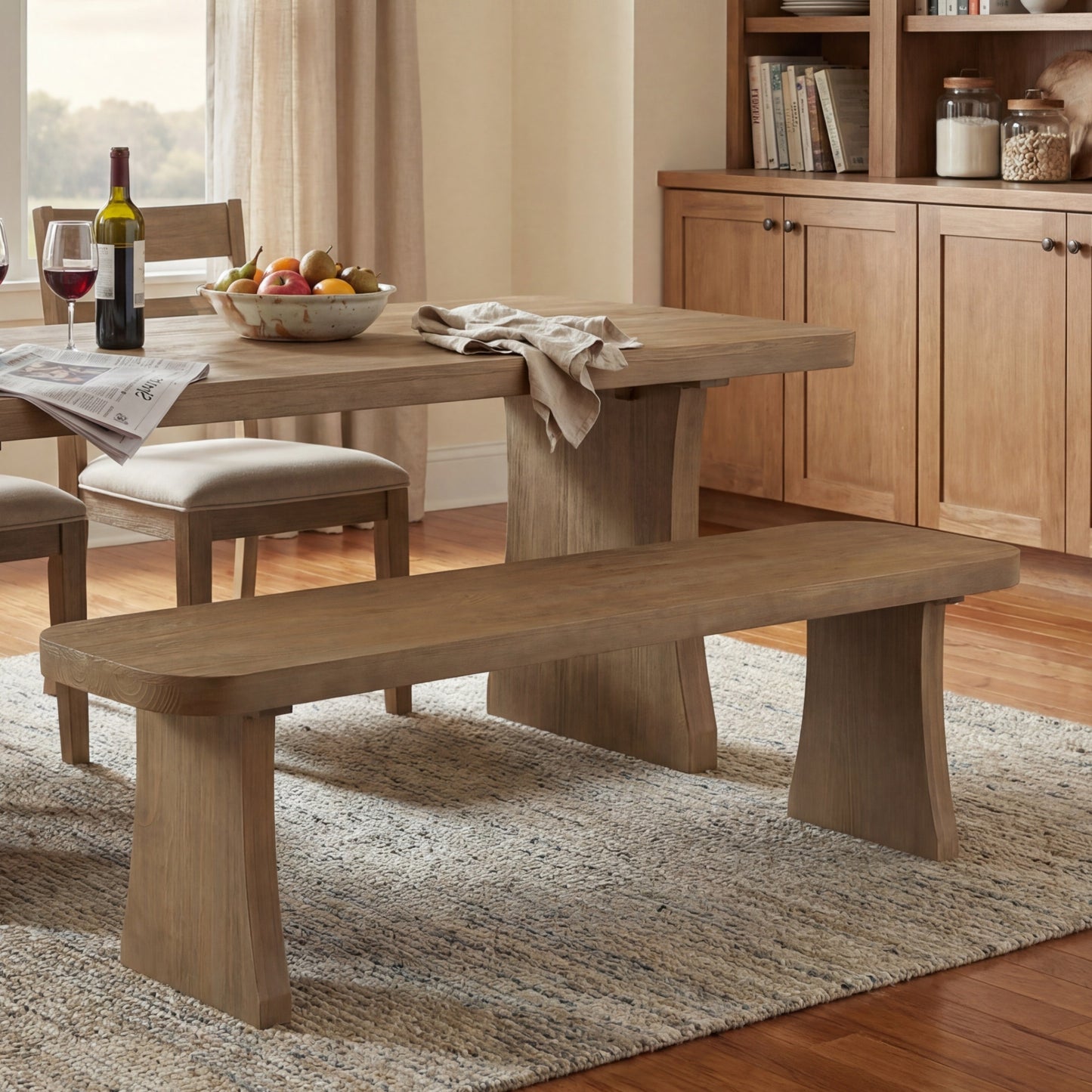 Indoor Pine Dining Bench