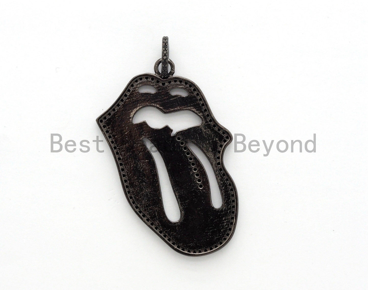 LARGE NEW Enamel Colorful Mick Jagger Rolling Tongue Pendant,CZ Micro Pave Tongue pendant,Enamel pendant,Enamel Jewelry, 32x47mm, #F583