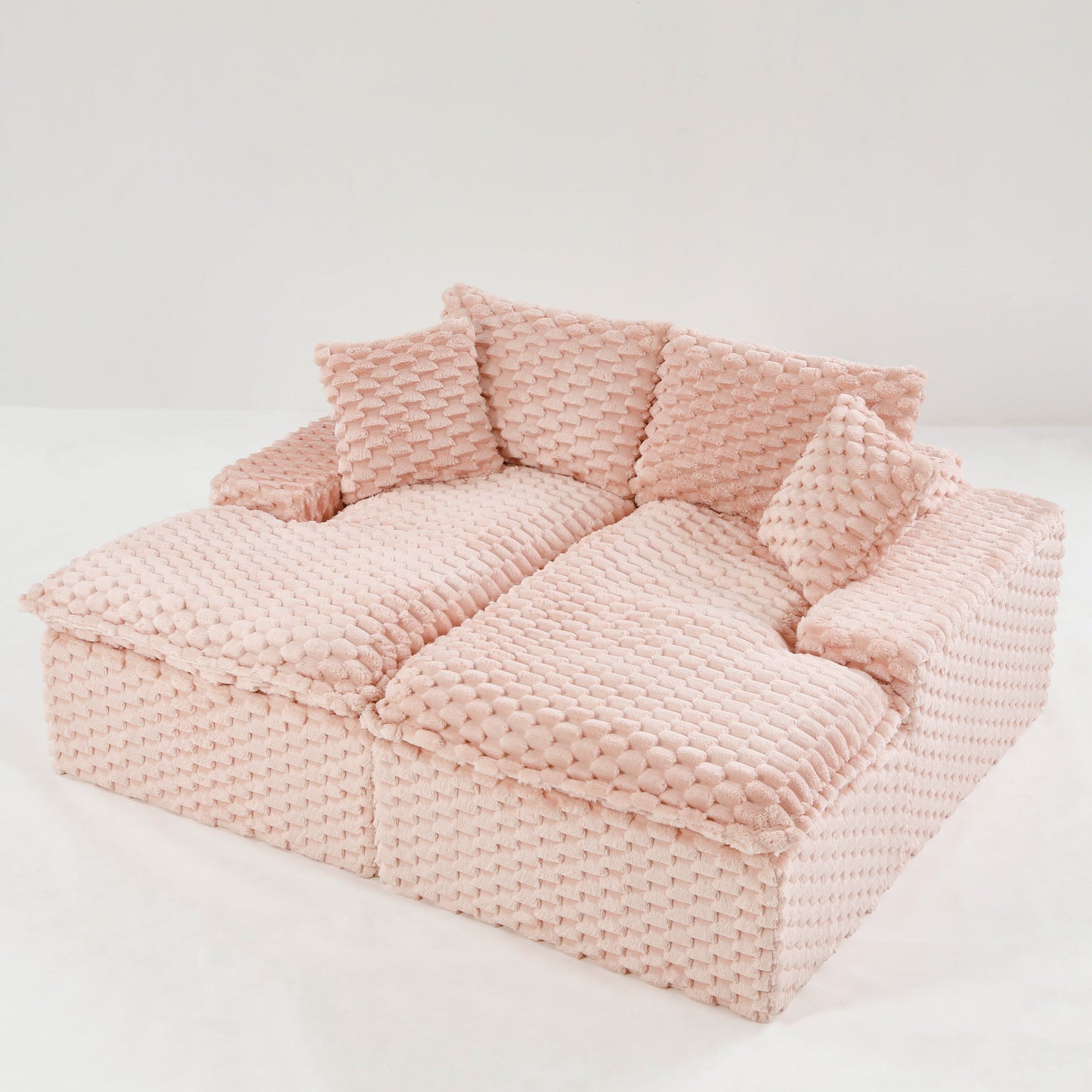 Pink Turtle Velvet Double Chaise Lounge
