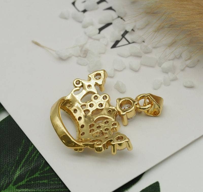 CZ Crown Charm, Sku#JL104