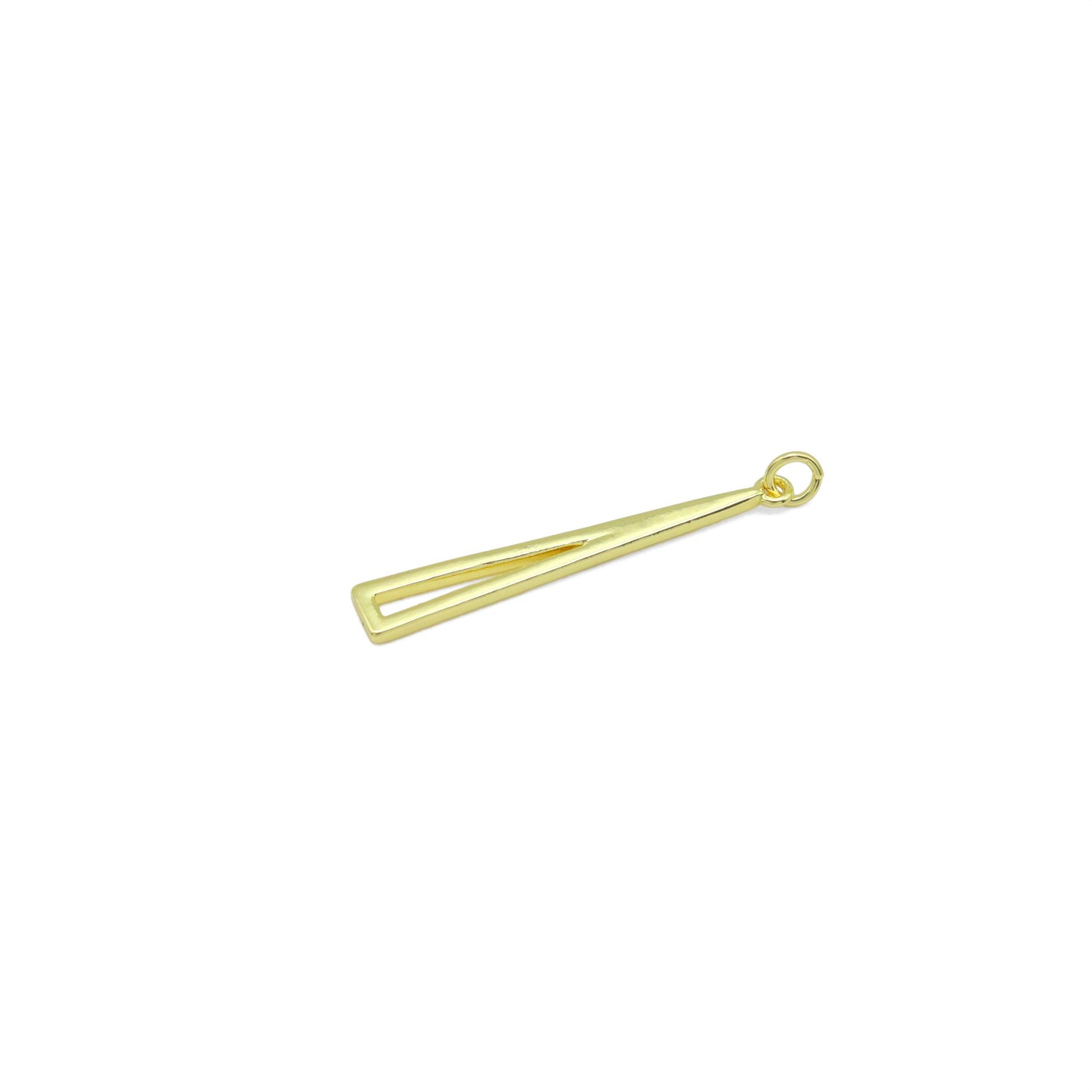 Gold Triangle Shape Charm Pendant, Sku#LK1045
