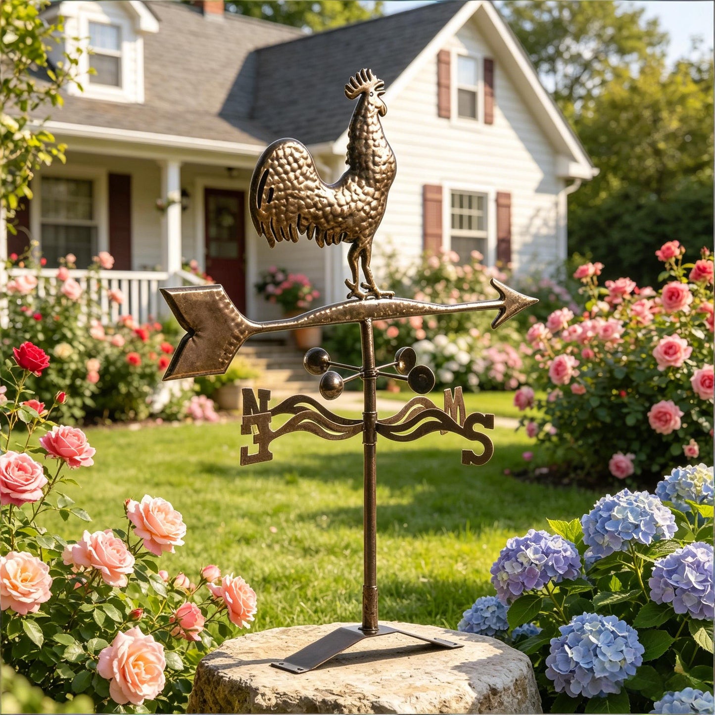 Classic Roof Mount Wind Direction Indicator - Rooster Weather Vane