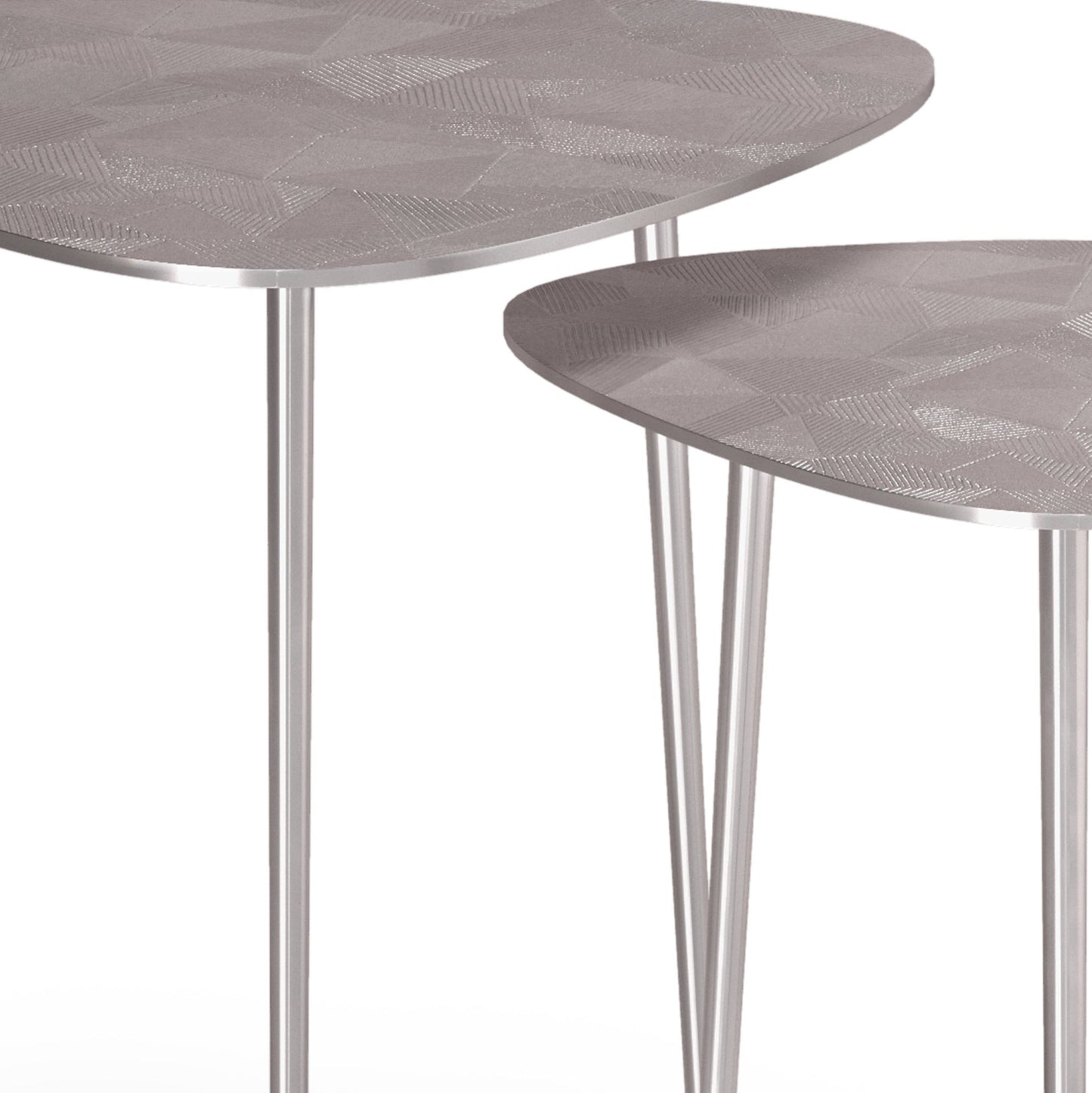 Shelton 2 Piece Metal Nesting Table - Nickel
