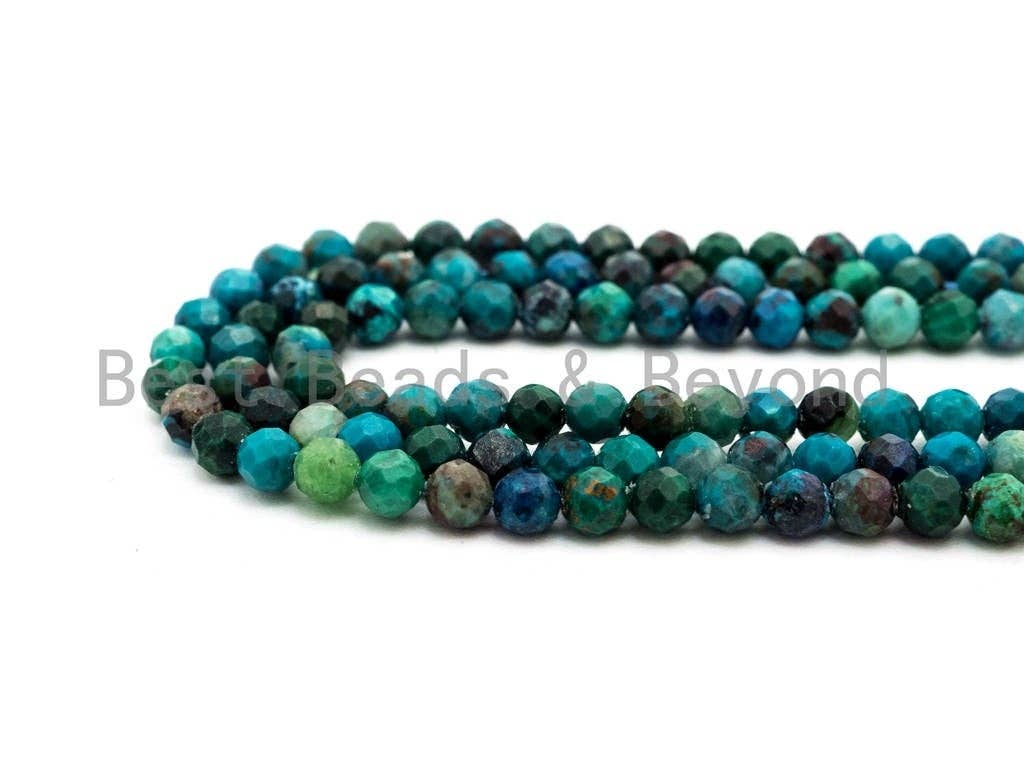 High Quality Natural Chrysocolla beads, 2mm/3mm/4mm, Faceted, SKU#U234