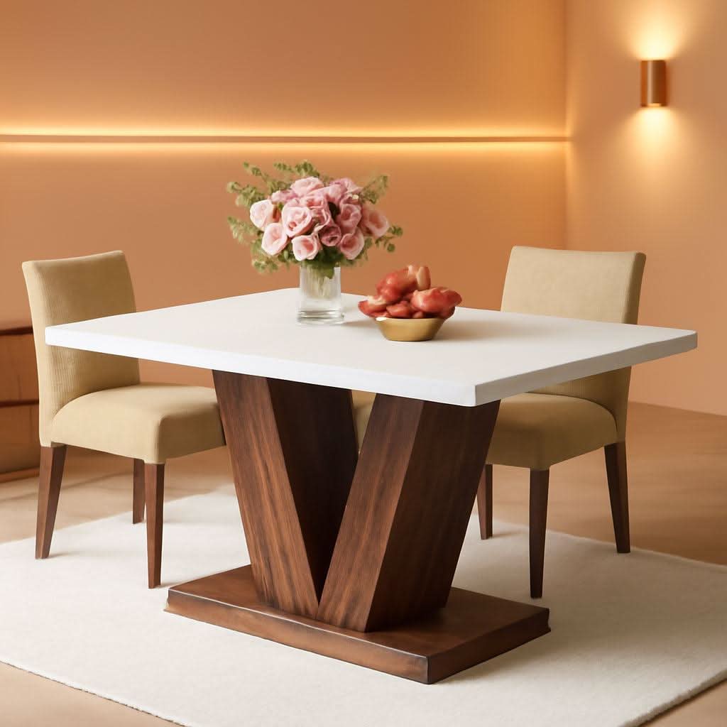 47 Inch White Oak Dining Table With Heavy Pedestal Base