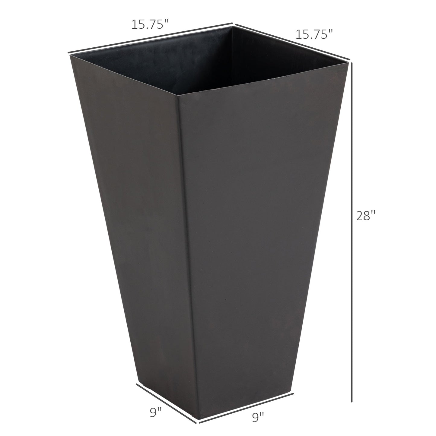 Outsunny Set of 3 Tall Planters with Drainage Hole, 28"
