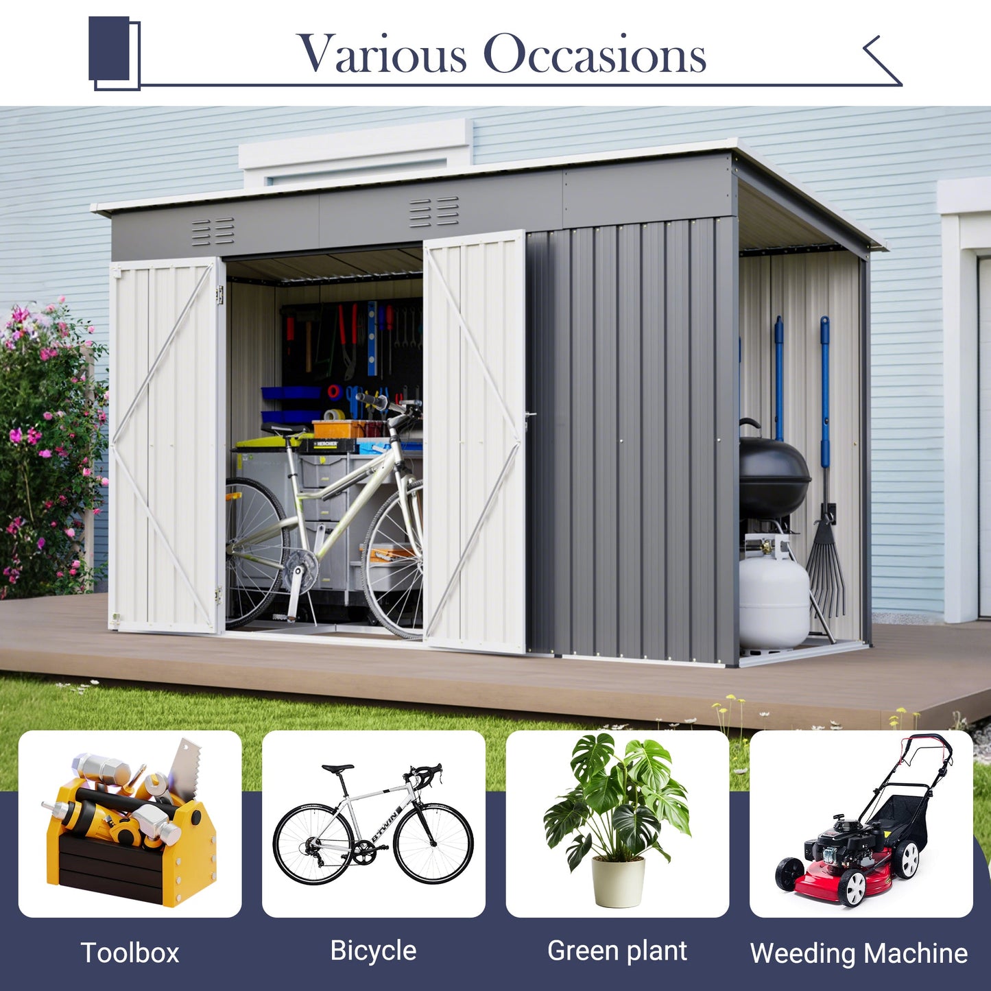10'x4' Outdoor Metal Storage Shed