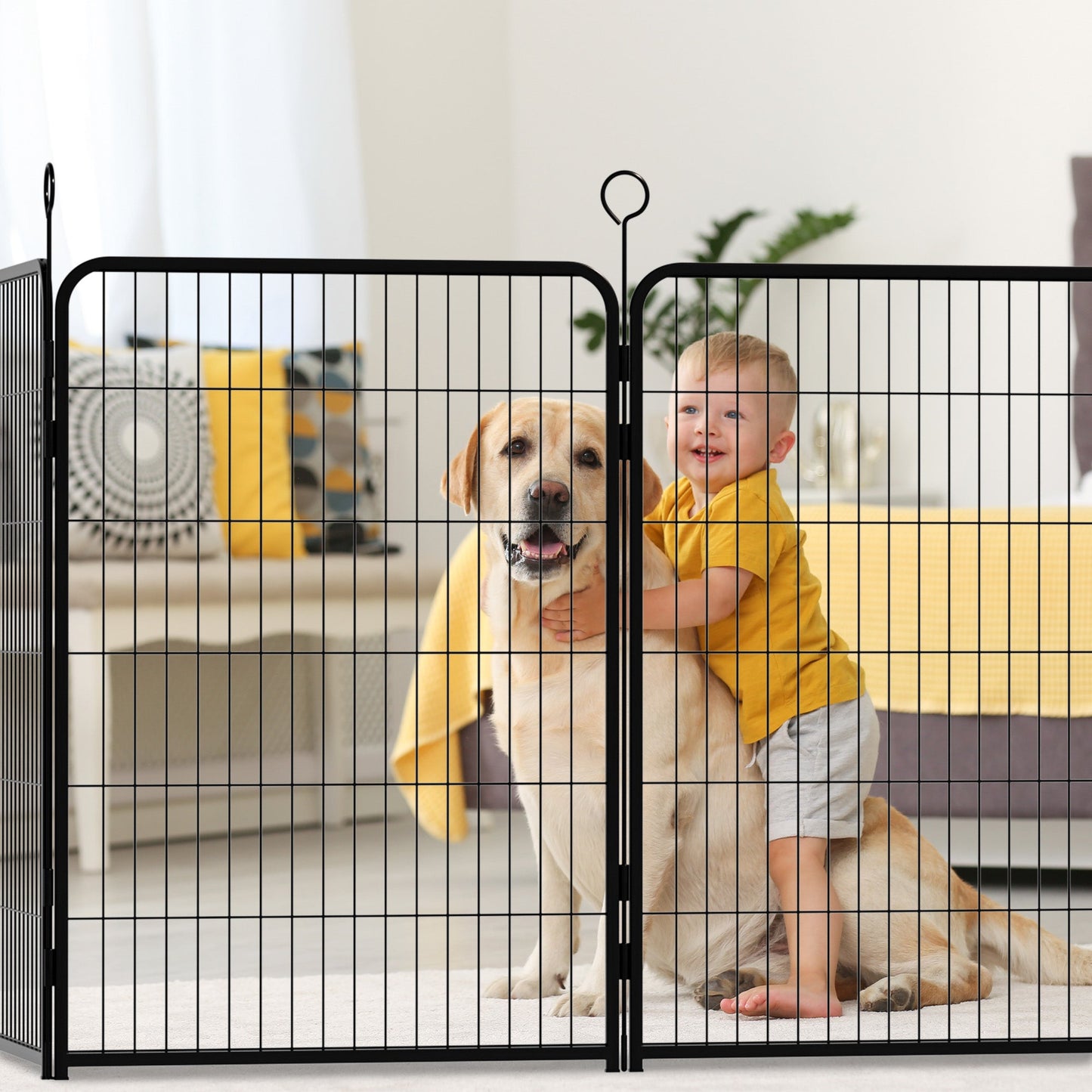Dog Playpen 40 Inch - 16 Panels Heavy Duty Metal Pet Exercise Pen