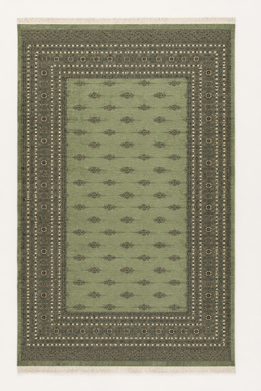 Hand-Knotted Pakistani Bokhara Rug – 100% Wool, size 9' x 12'