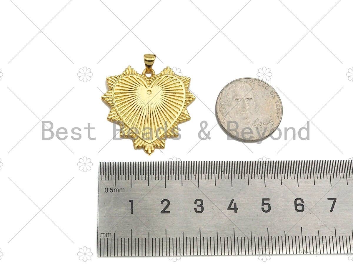 18K Real Gold Plated Heart Pendant/Charm, SKU#LK295