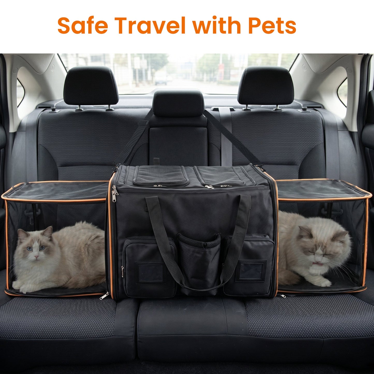 2 In 1 Large Cat Carrier for 2 Cats