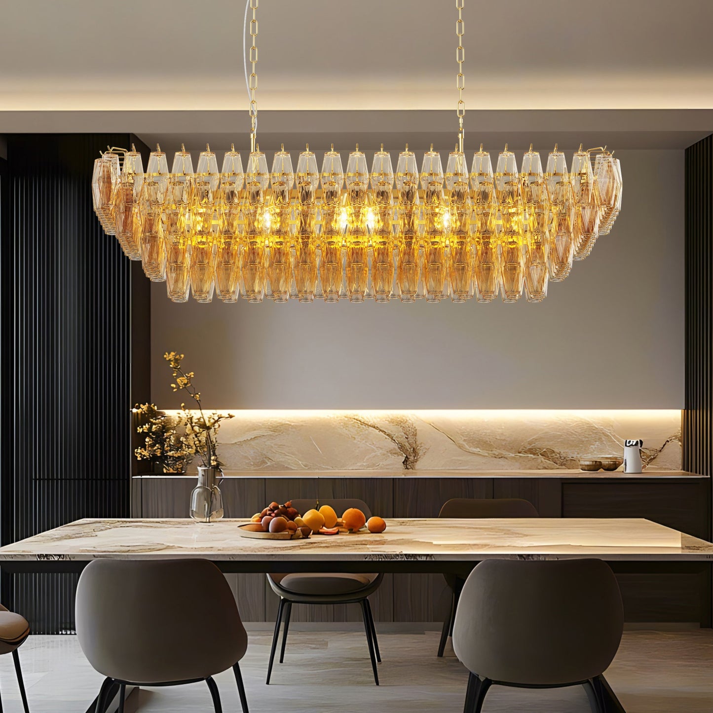 Modern Chandeliers for Dining Room, 54" Large Rectangle