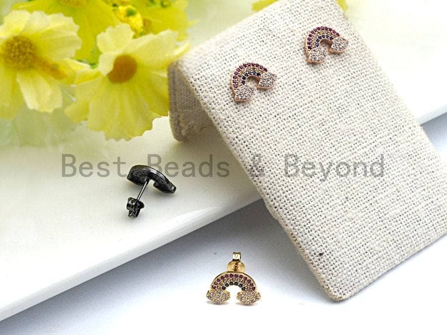 CZ Rainbow Shape Earrings, Sku#J90
