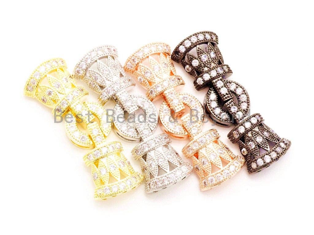 CZ Clear Micro Paved Fold Over Buckle Clasp/Buckle Interlock