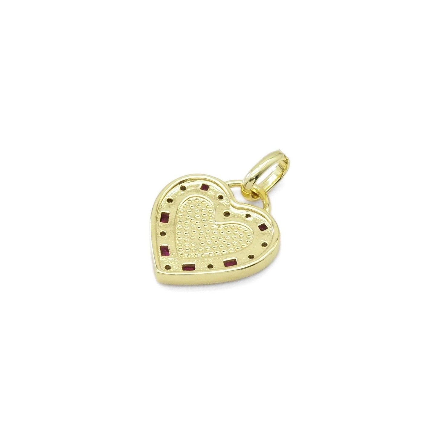 Pearl CZ Heart Charm, Sku#LX301