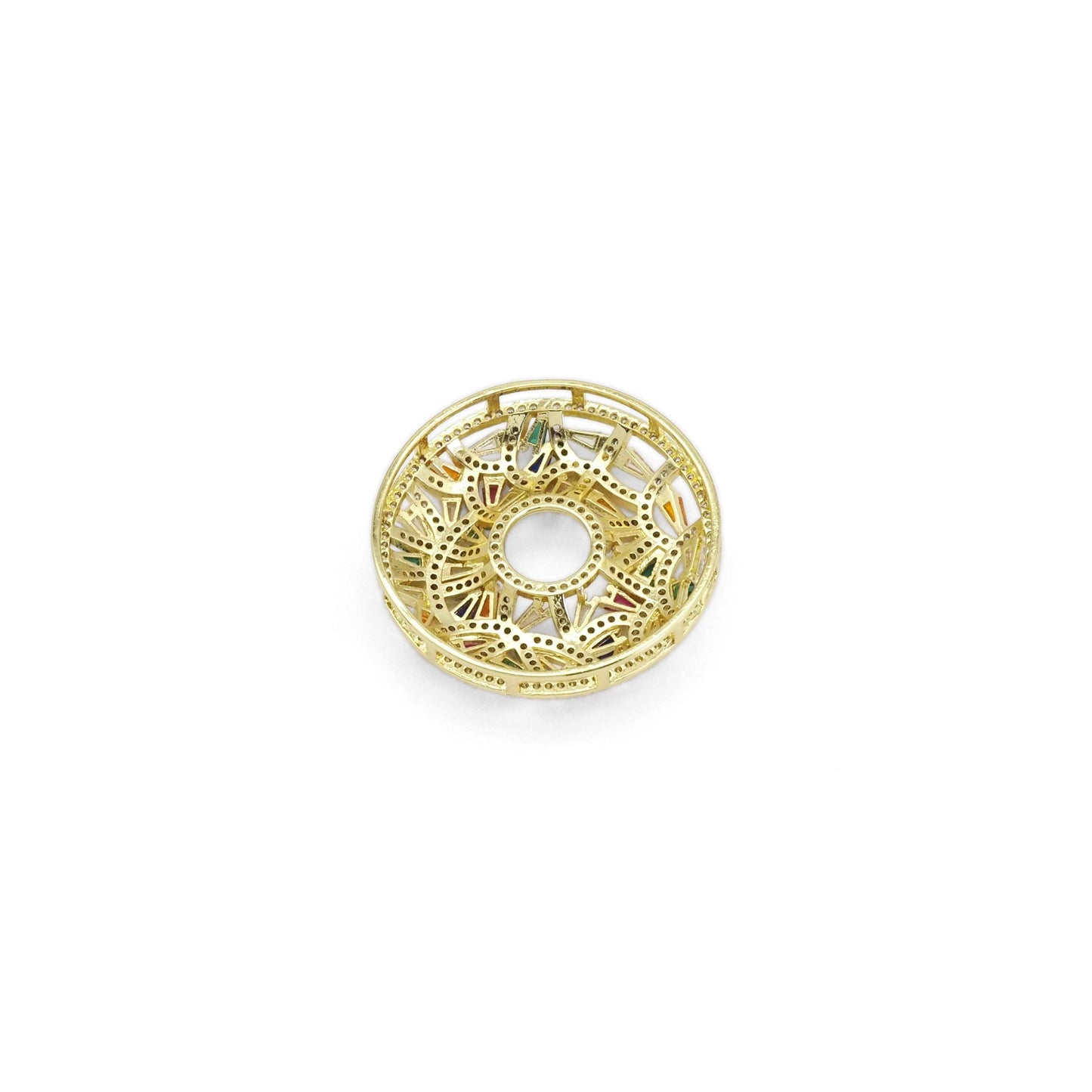 Baguette CZ Donut Shape Pendant, Sku#LX319