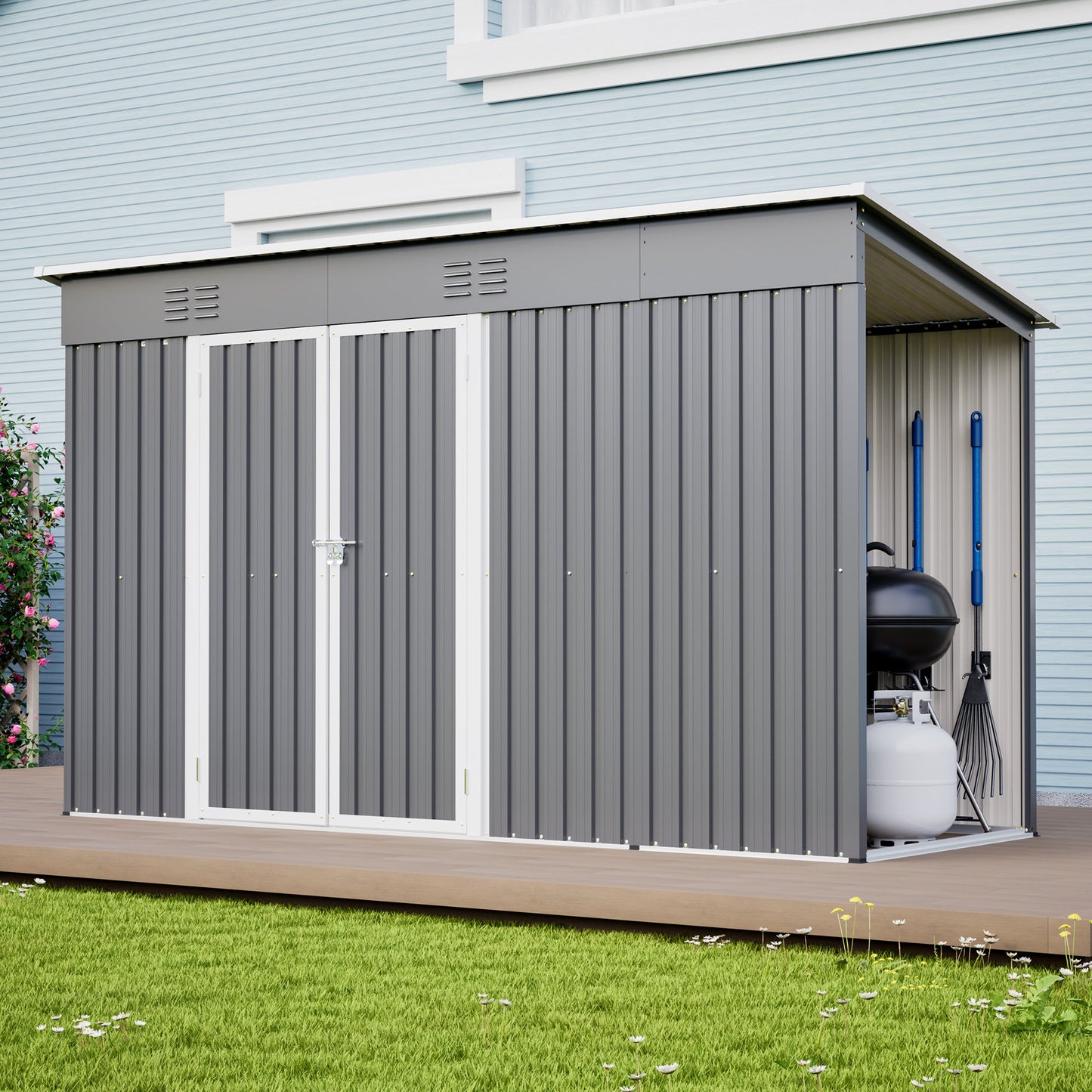 10'x4' Outdoor Metal Storage Shed