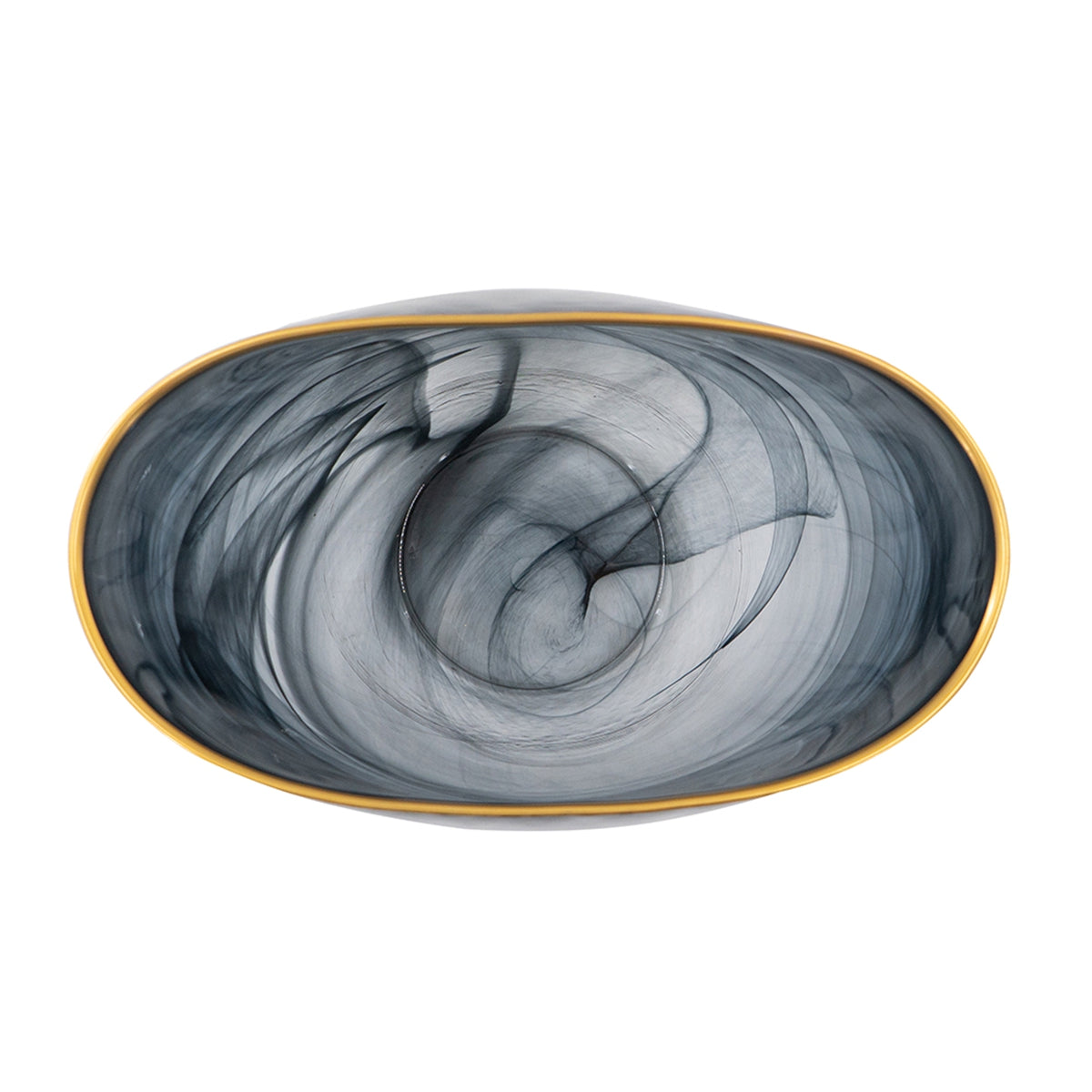 Smokey Black Gold Rimmed Glass Vase