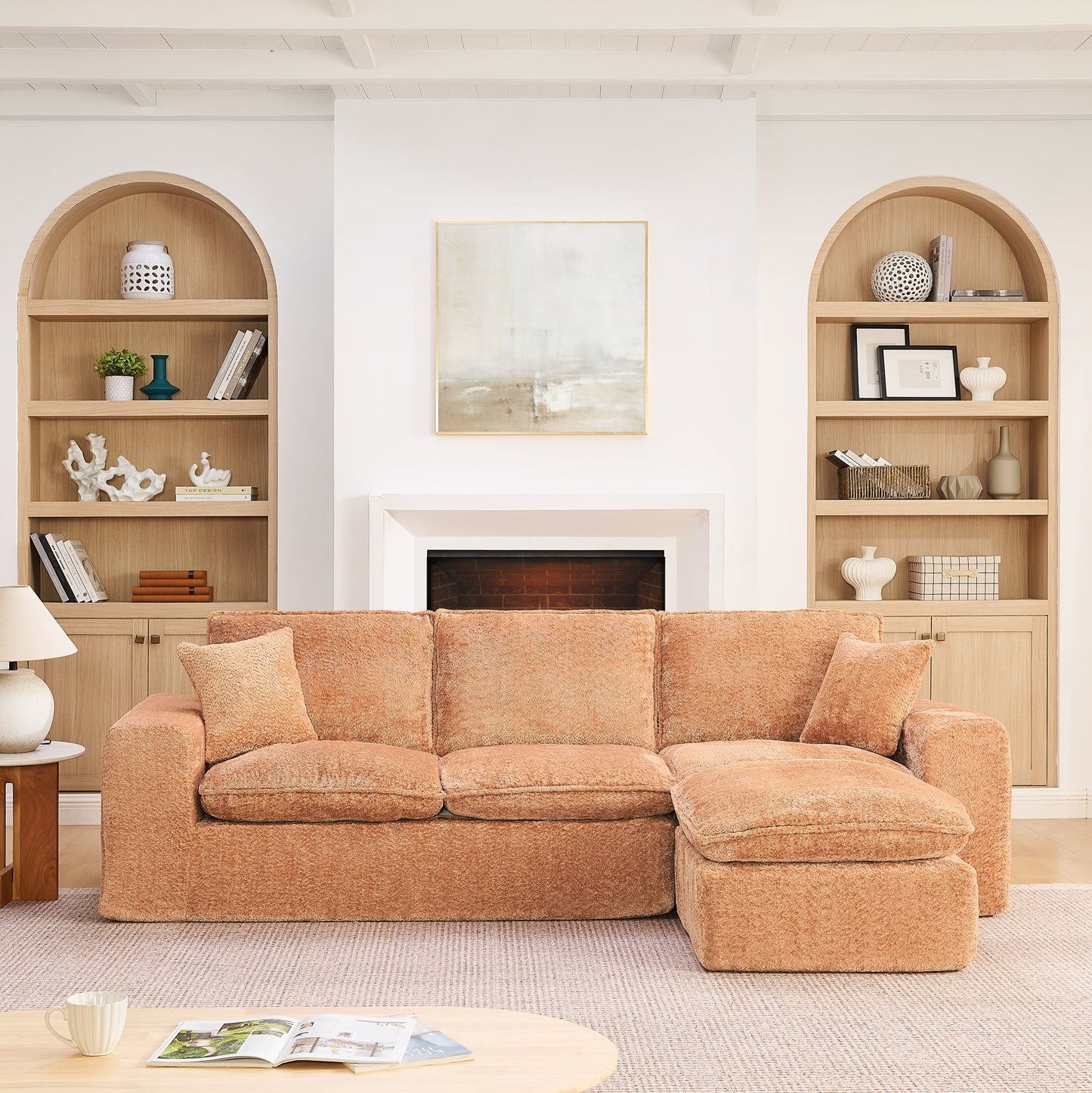 107'' Modern Boucle Sectional Sofa with Reversible Chaise